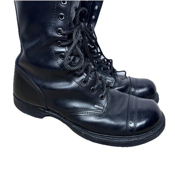 Double H 975 Men's Black Leather Cap Toe Military/Combat/Jump Boots USA Size 10D - Picture 2 of 8